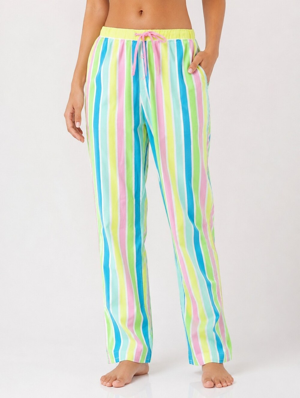 Victorias Secret PINK 2000's Y2K Cotton Lounge Pajama Pants Rainbow Stripe Small